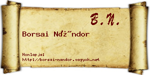 Borsai Nándor névjegykártya