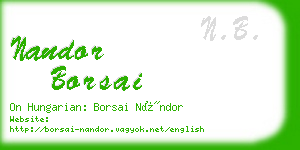 nandor borsai business card